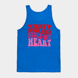 Groovy Tiny Humans Stole My Heart Valentine's Day NICU Nurse Tank Top